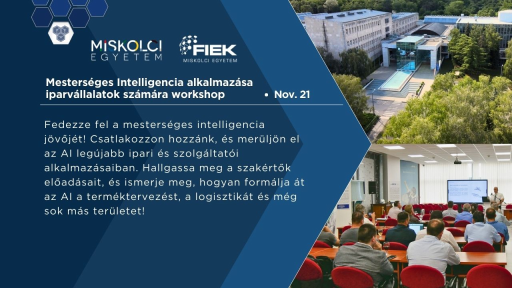 Mesterséges Intelligencia alkalmazása iparvállalatok számára workshop